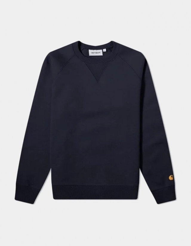 Carhartt Wip Chase Sweat - Dark Navy / Gold - Sweat Homme  - Cover Photo 1