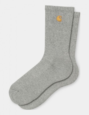 Carhartt Wip Chase Socks - Grey Heather / Gold - Product Photo 1