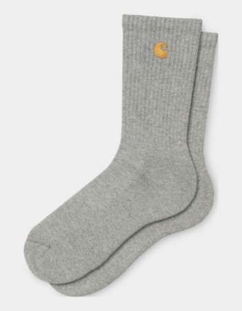 Carhartt WIP Chase Socks - Grey Heather / Gold - Chaussettes - Miniature Photo 1