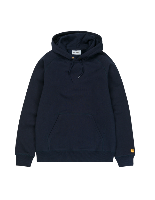 Carhartt Wip Hooded Chase Sweat - Dark Navy / Gold - Sweat Homme  - Cover Photo 1