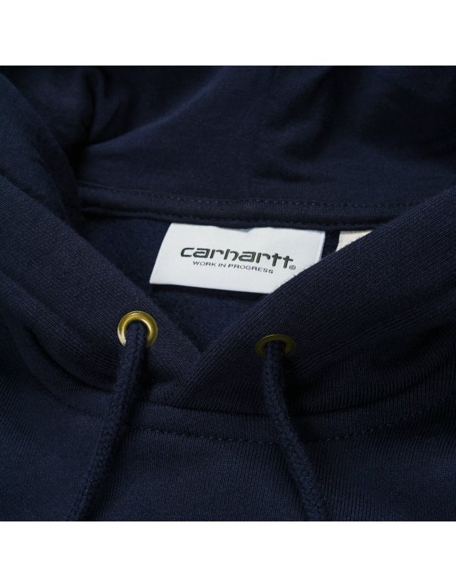 Carhartt Wip Hooded Chase Sweat - Dark Navy / Gold - Sweat Homme  - Cover Photo 2