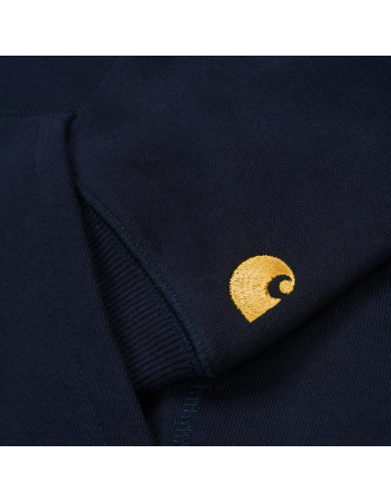 Carhartt WIP Hooded Chase Sweat - Dark Navy / Gold - Sweatshirt Voor Heren - Miniature Photo 3