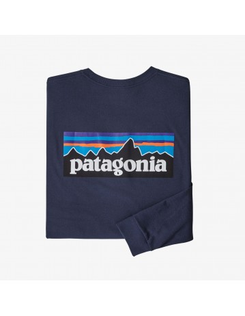 Patagonia Men's L/S Logo Responsibii-Tee - Classic Navy - Product Photo 1