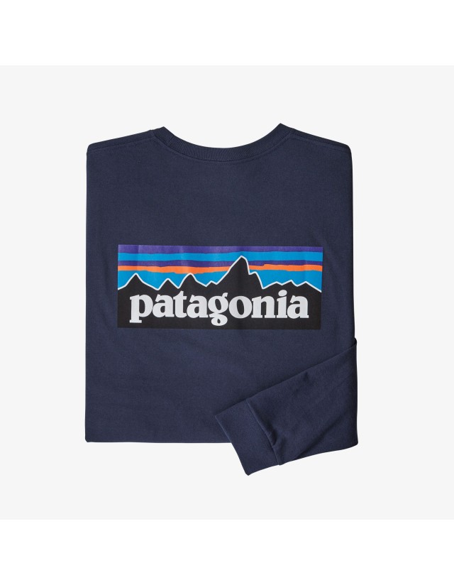 Patagonia Men's L/S P-6 Logo Responsibili-Tee - Classic Navy - Herren T-Shirt  - Cover Photo 1