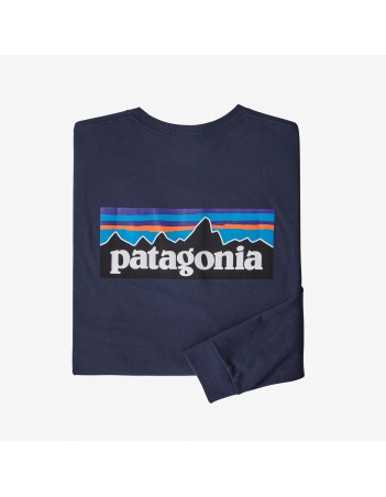 Patagonia Men's L/S P-6 Logo Responsibili-Tee - Classic Navy - T-Shirt Voor Heren - Miniature Photo 1