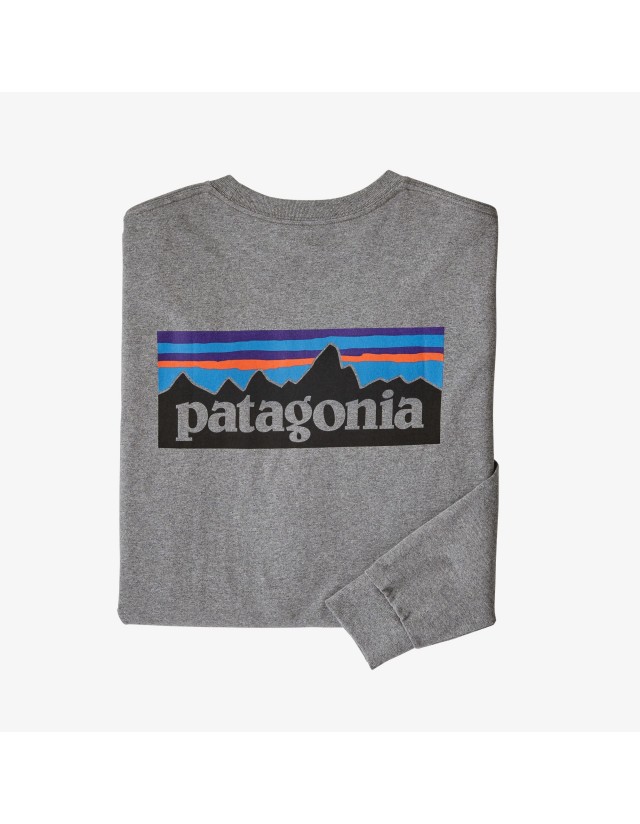 Patagonia Men's L/S P-6 Logo Responsibili-Tee - Heather - Herren T-Shirt  - Cover Photo 1