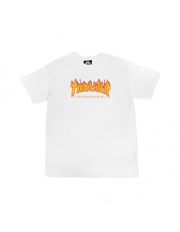 Thrasher youth flame tee shirt - white - T-Shirt Enfant - Miniature Photo 1