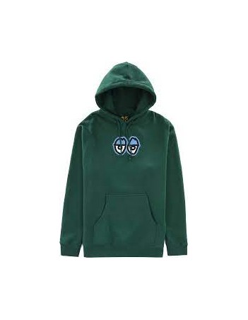 Krooked eyes LG hoodie - dark green - Men's Sweatshirt - Miniature Photo 1