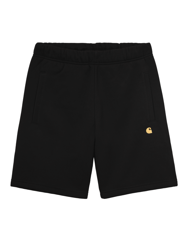 Carhartt Wip Chase Sweat Short - Black/Gold - Shorts  - Cover Photo 1