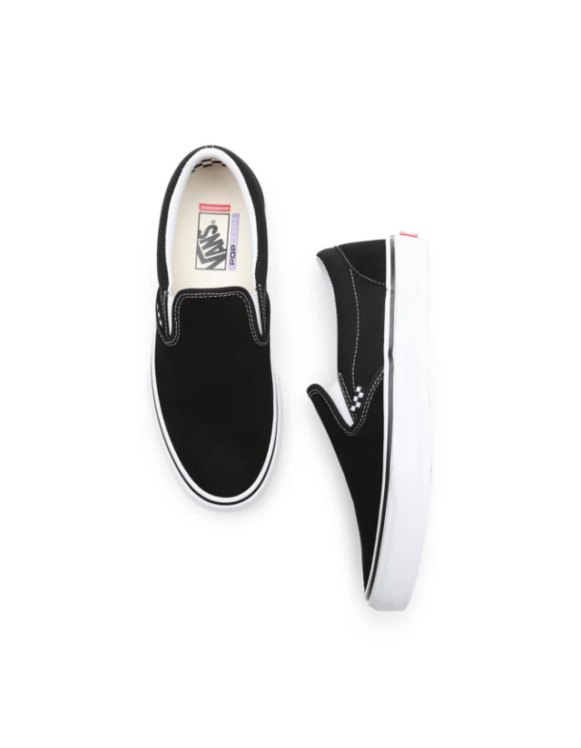 Vans Slip-On - Black/White - Skate Shoes  - Cover Photo 2