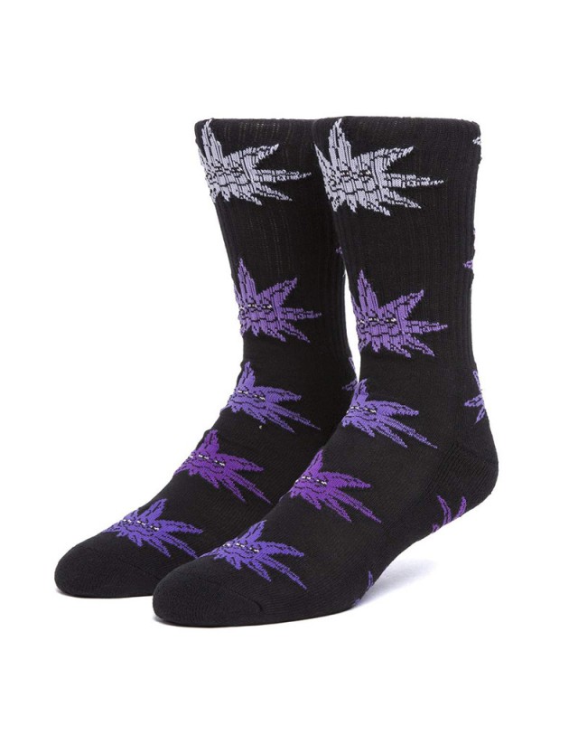 Huf Purple Life Buddy Sock - Black - Socks  - Cover Photo 1