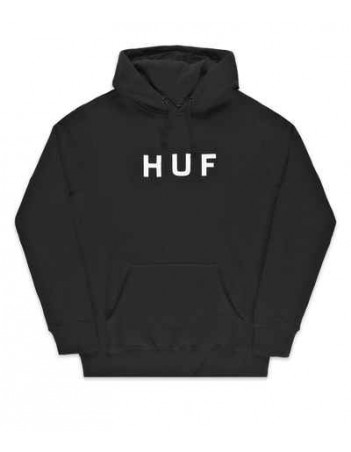 HUF Essentials OG logo Hoodie - Black - Sweatshirt Voor Heren - Miniature Photo 1