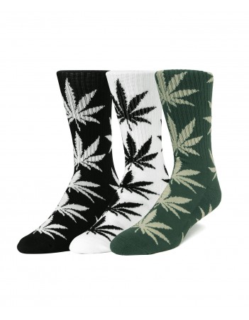 HUF Essentials Plantlife sock 3pack - Black/White/Forest green - Chaussettes - Miniature Photo 1