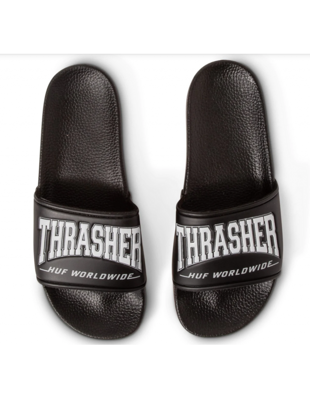 Huf X Thrasher Slide - Black - Shoes  - Cover Photo 2