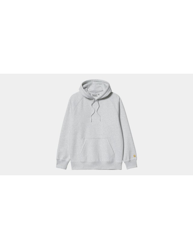 Carhartt Wip Hooded Chase Sweat - Grey Heather / Gold - Sweat Homme  - Cover Photo 1
