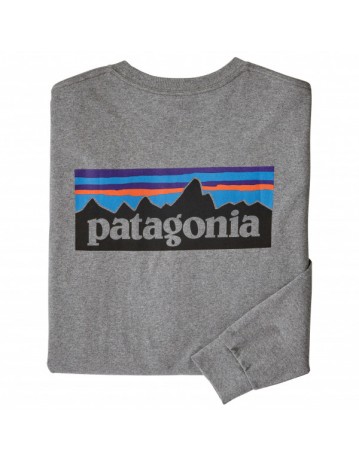 Patagonia - L/S P-6 Logo Responsibili-Tee - Grey Heater - Product Photo 1