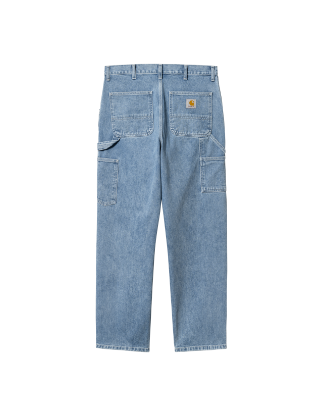 Carhartt Wip Single Knee Pant - Blue Stone Bleached - Men's Pants  - Cover Photo 1
