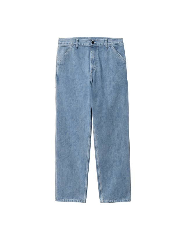 Carhartt Wip Single Knee Pant - Blue Stone Bleached - Men's Pants  - Cover Photo 2