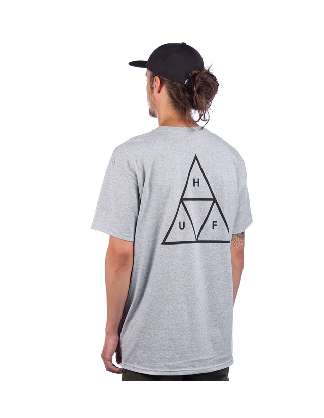 Huf Essentials Tt S/S Tee - Athletic Grey - T-Shirt Homme  - Cover Photo 3
