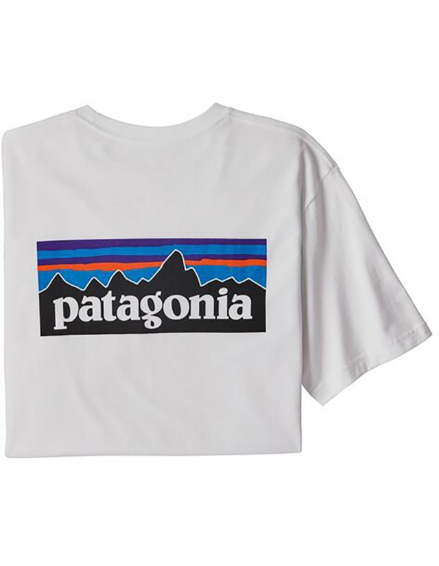Patagonia Men's P-6 Logo Responsibili-Tee - White - T-Shirt Homme  - Cover Photo 1
