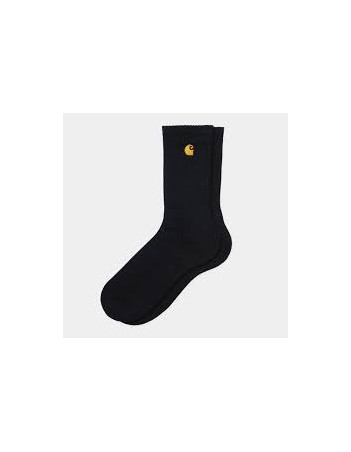 Carhartt WIP Chase Socks - Black / Gold - Socks - Miniature Photo 1