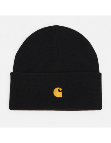 Carhartt Wip Chase Beanie - Black / Gold - Product Photo 1