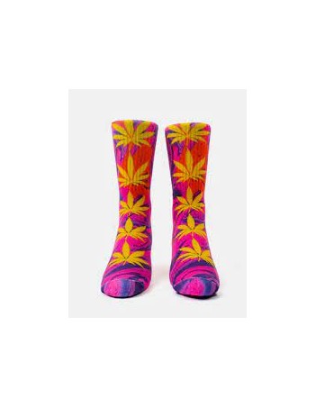 HUF Digital Plantlife Sock - Purple/Yellow - Chaussettes - Miniature Photo 1