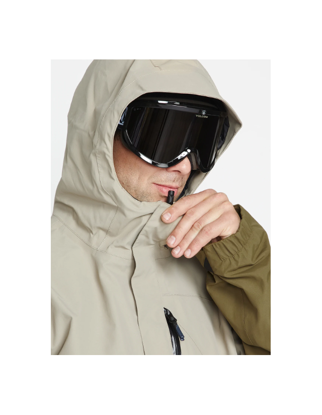 Volcom L Ins Gore-Tex Jacket - Dark Khaki - Men's Ski & Snowboard Jacket  - Cover Photo 2