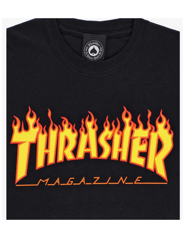 Thrasher Flame Longue Sleeve Tee Shirt - Black - T-Shirt Homme  - Cover Photo 3