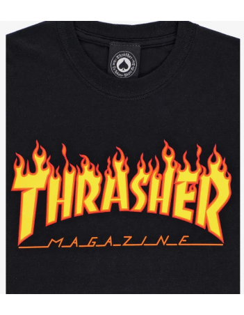 Thrasher Flame Longue Sleeve Tee Shirt - Black - Herren T-Shirt - Miniature Photo 3