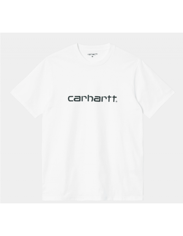 Carhartt Wip Script T-Shirt - White / Black - T-Shirt Homme  - Cover Photo 1