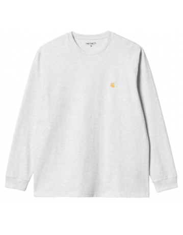 Carhartt Wip L/S Chase T-Shirt - Ash Heater / Gold - Product Photo 1