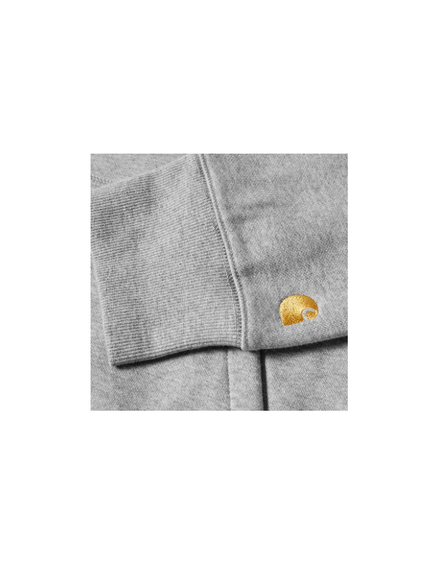Carhartt Wip Chase Sweat - Grey Heather / Gold - Men's Sweatshirt  - Cover Photo 1
