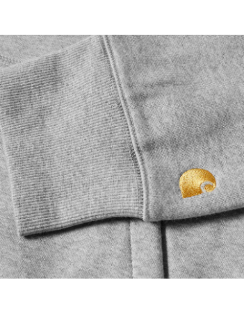 Carhartt WIP Chase Sweat - Grey Heather / Gold - Men's Sweatshirt - Miniature Photo 1