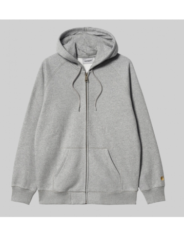 Carhartt Wip Hooded Chase Jacket - Grey Heather / Gold - Product Photo 1