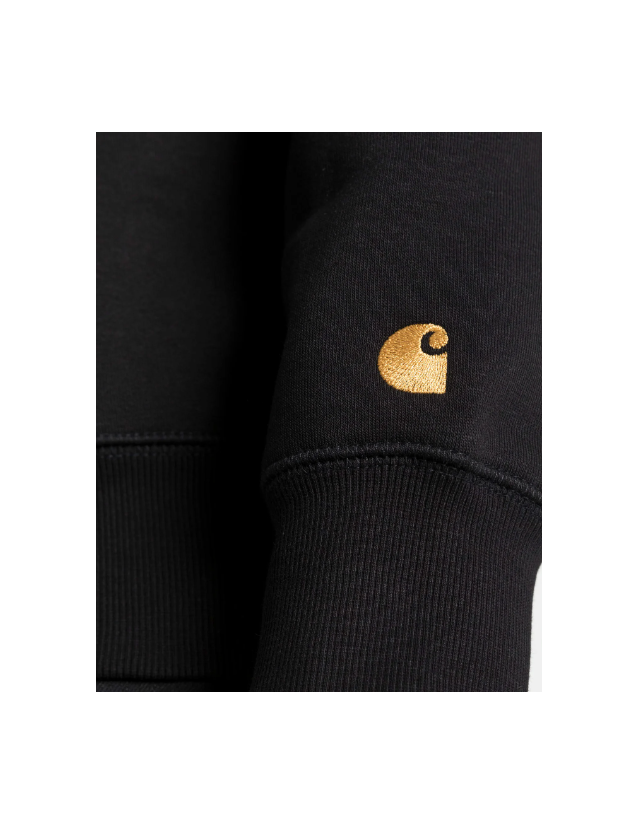 Carhartt Wip Chase Sweat - Black / Gold - Men's Sweatshirt  - Cover Photo 1