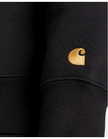 Carhartt WIP Chase Sweat - Black / Gold - Men's Sweatshirt - Miniature Photo 1