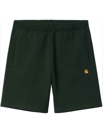 Carhartt Wip Chase Sweat Short - Discovery Green / Gold - Product Photo 1