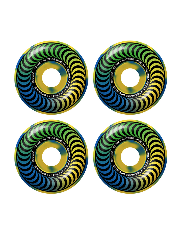 Spitfire f4 99 Multiswirll Classic 53mm - Yellow / Blue - Skateboard Wheels  - Cover Photo 1