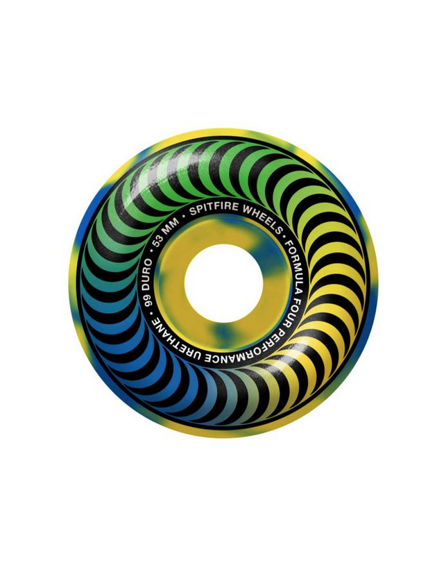 Spitfire f4 99 Multiswirll Classic 53mm - Yellow / Blue - Skateboard Wheels  - Cover Photo 2