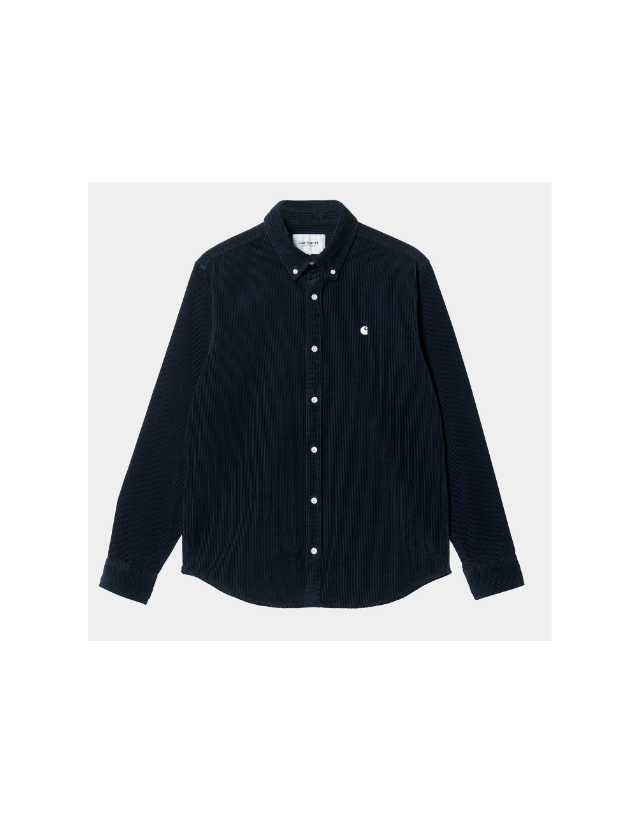 Carhartt Wip L/S Madison Cord Shirt - Dark Navy - Chemise Homme  - Cover Photo 1