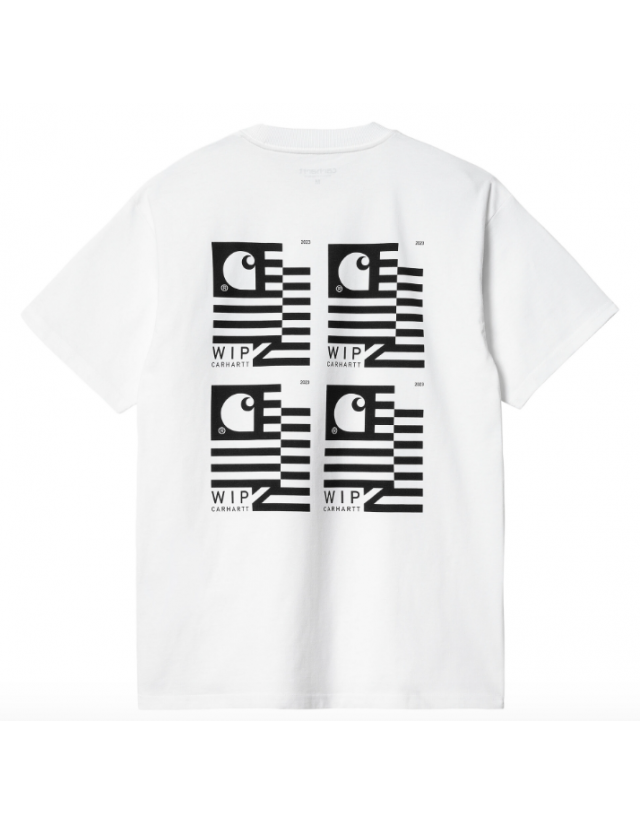 Carhartt Wip Stamp State T-Shirt - White/Black - Men's T-Shirt  - Cover Photo 2