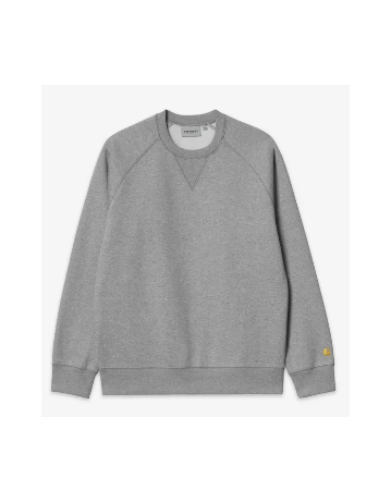 Carhartt Wip Chase Sweat - Grey Heather / Gold - Product Photo 1