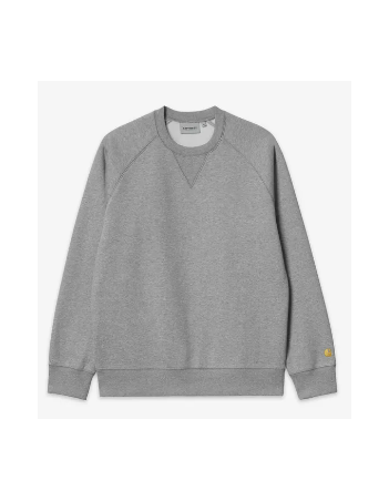 Carhartt WIP Chase Sweat - Grey Heather / Gold - Men's Sweatshirt - Miniature Photo 2