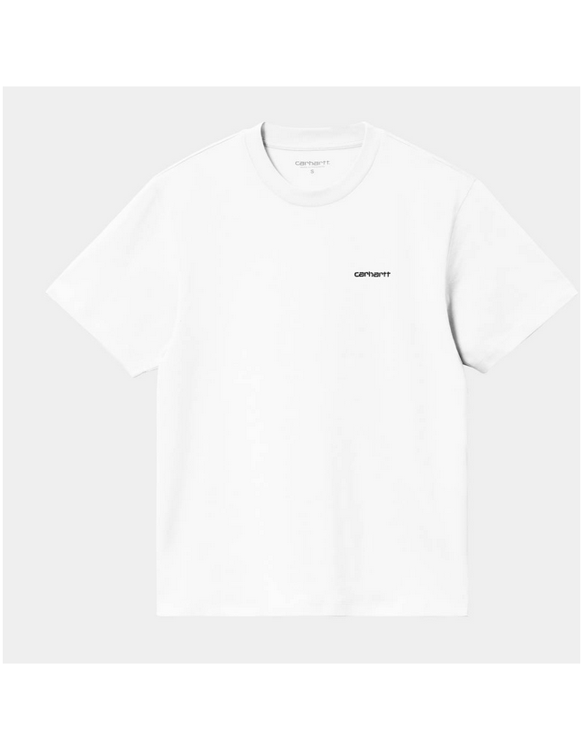 Carhartt Wip W' Script Embroidery T-Shirt - White / Black - Men's T-Shirt  - Cover Photo 1