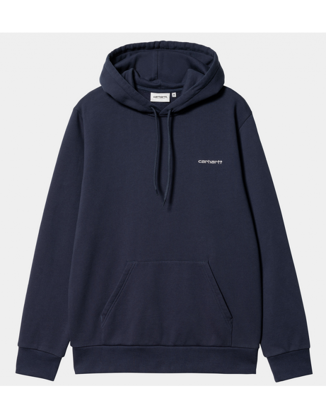 Carhartt Wip Hooded Script Embroidery - Blue / White - Sweat Homme  - Cover Photo 1