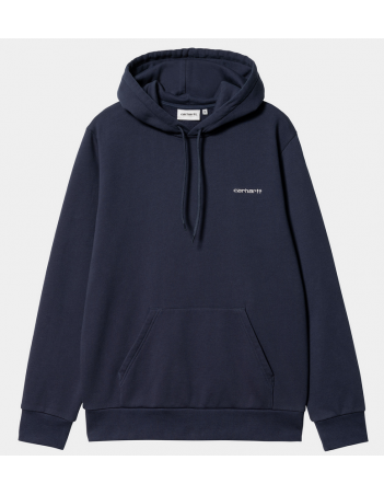 Carhartt WIP Hooded script embroidery - Blue / White - Sweat Homme - Miniature Photo 1