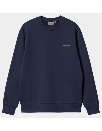 Carhartt WIP Script Embroidery Sweat - Blue / White - Men's Sweatshirt - Miniature Photo 1