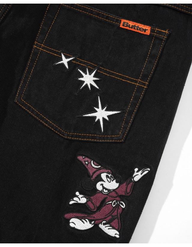 Butter X Disney Fantasia Baggy Denim Jeans Washed Black - Men's Pants  - Cover Photo 3