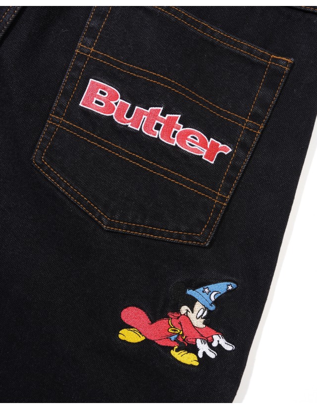 Butter X Disney Sorcerer Baggy Denim Shorts Washed Black - Shorts  - Cover Photo 4